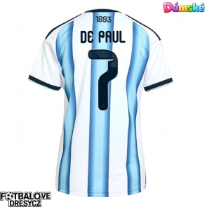 Argentina Rodrigo De Paul #7 Dámské Domácí Dres MS 2026 Krátký Rukáv